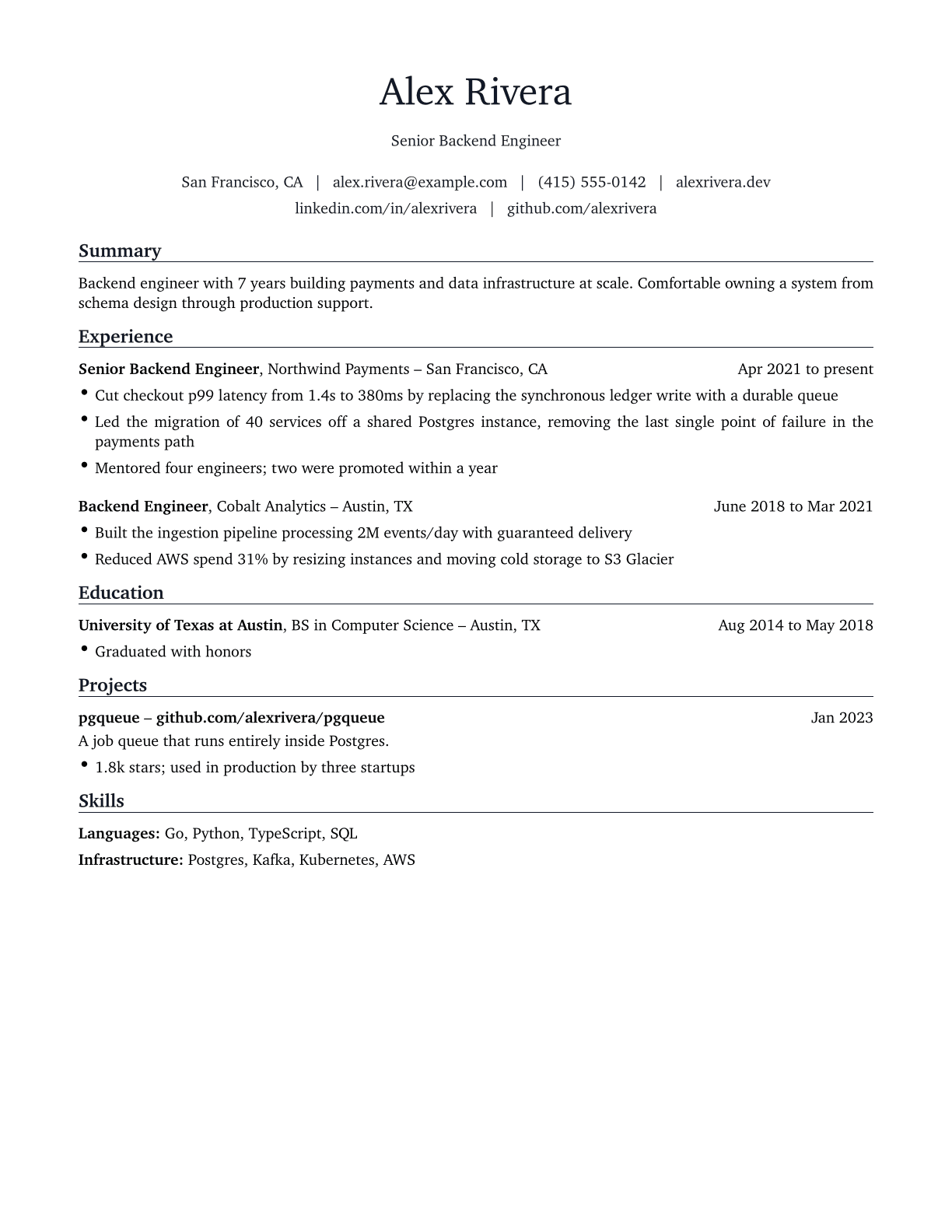 The Compact resume template