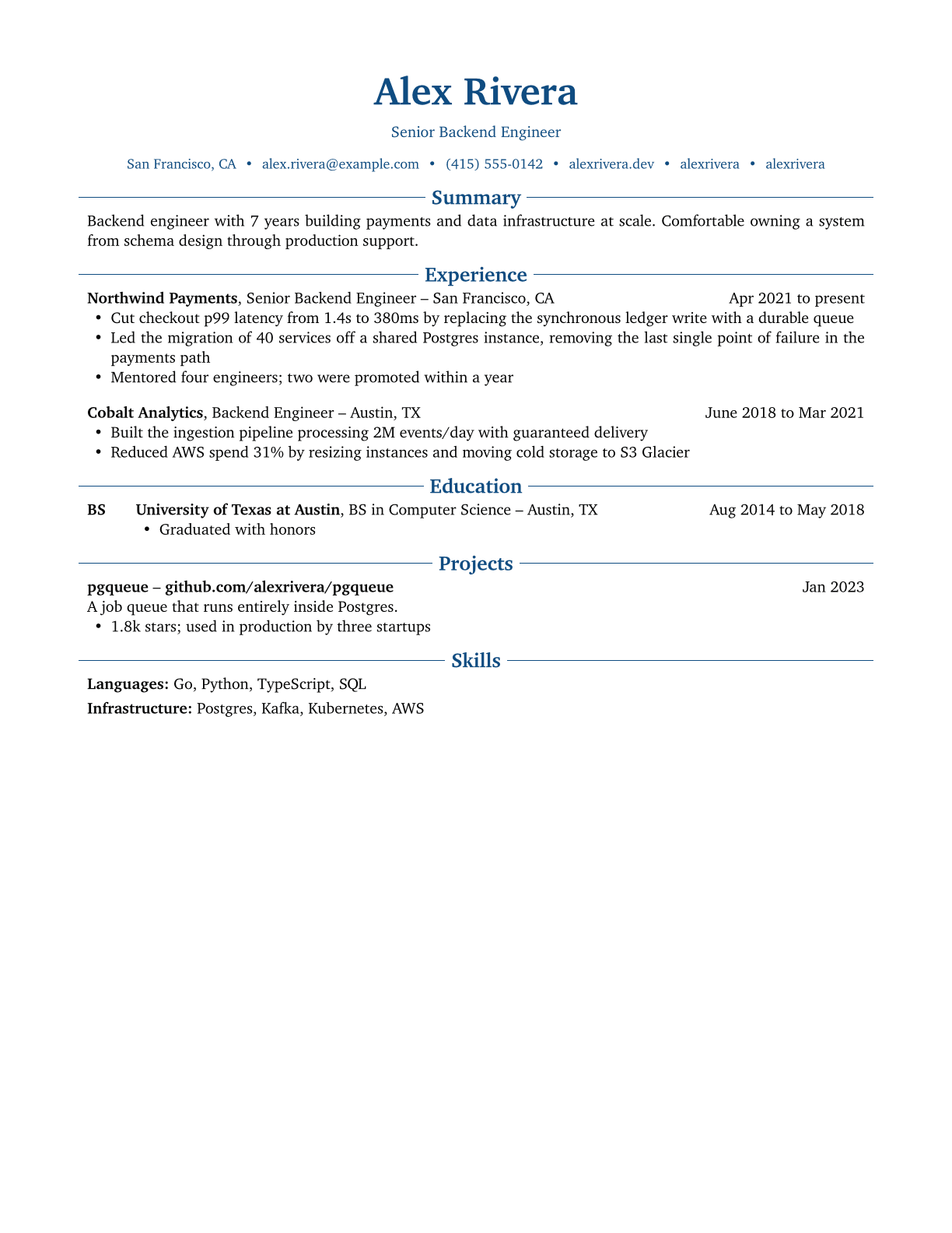 The Harvard resume template
